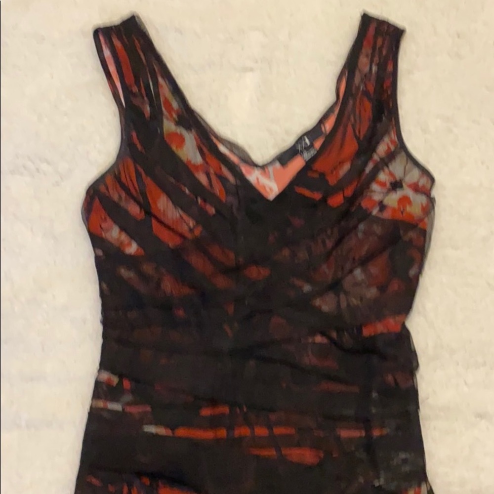 Black and red body on dress